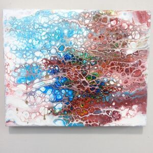 Acrylic wall art decor painting. Handmade unique artwork 8"x10"